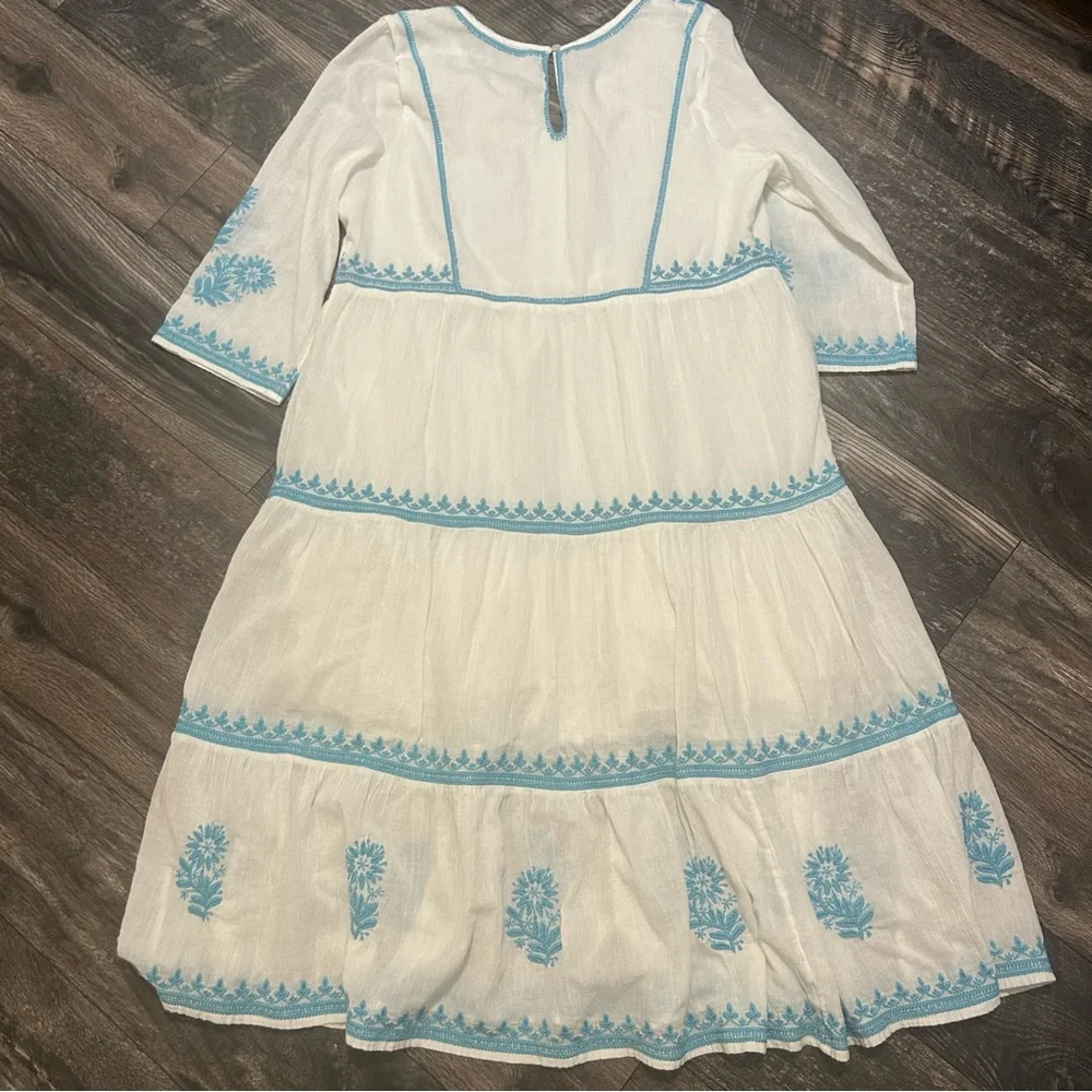 Soft Surroundings Juniper Boho White and Blue Embroidered Dress Women’s XL - Picture 7 of 7